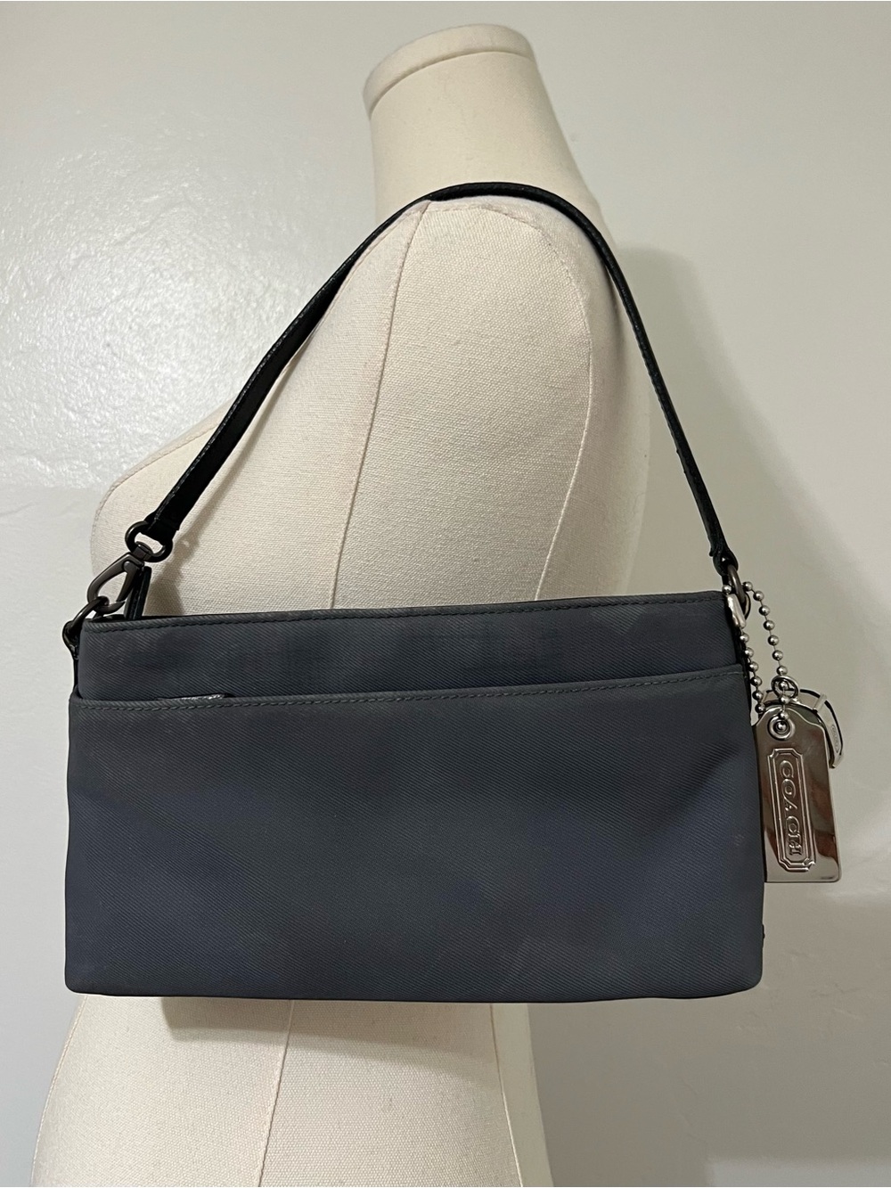 Coach Y2K Mercer Demi Zip Leather & Twill Shoulder Bag
